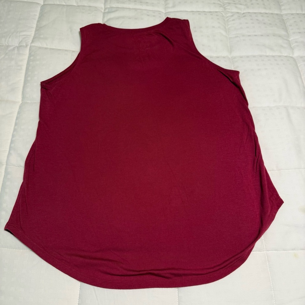 Radiate Happiness Maroon Floral Muscle Tee - Picture 3 of 3